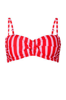 bandeau bikinitop met all-over streep