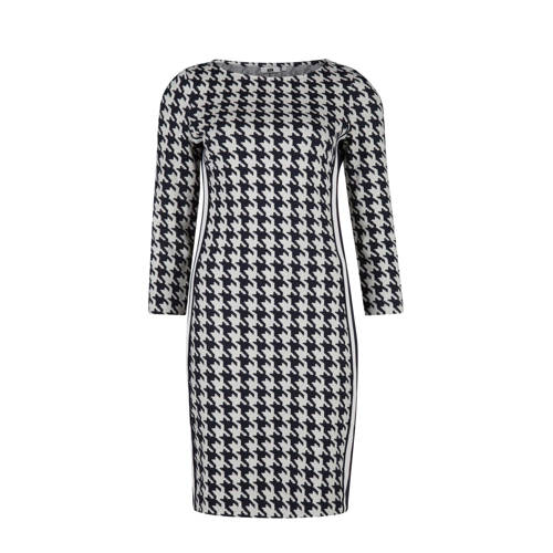 WE Fashion jurk met pied de poule print en zijstreep WE Fashion jurk met pied de poule print en zijstreep