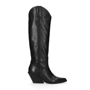 leren cowboylaarzen zwart