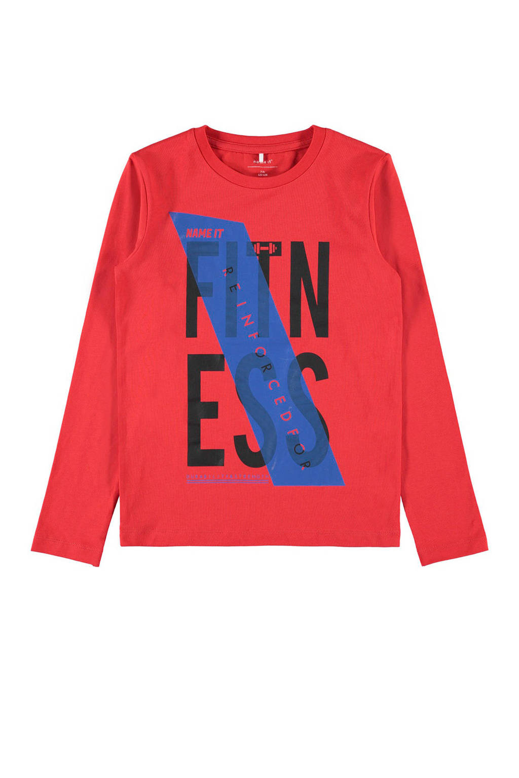 name it KIDS longsleeve Dylan met tekst rood, Rood