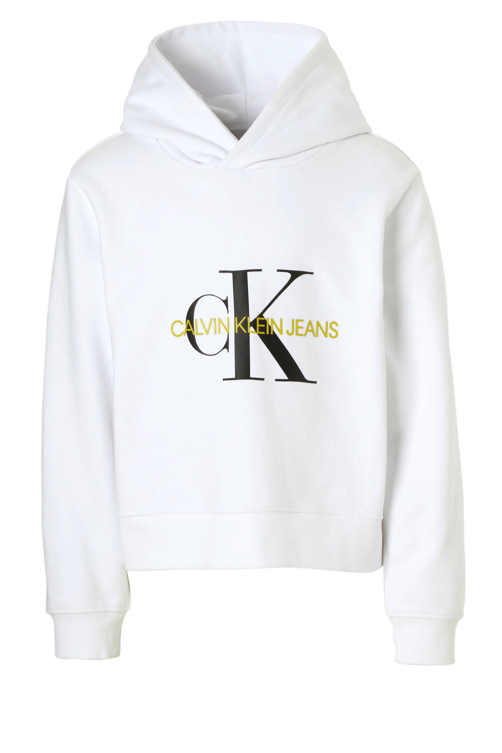 CALVIN KLEIN JEANS hoodie met logo wit | wehkamp