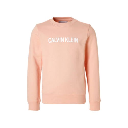 Calvin Klein Jeans Sweater Met Logo Zalmroze calvin klein jeans kopen in de aanbieding
