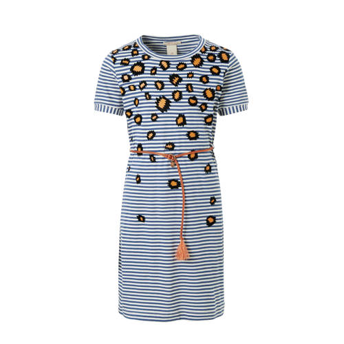 Scotch Soda Gestreepte Jurk Met Allover Dessin Blauw scotch soda kopen in de aanbieding