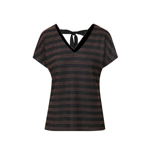 Cassis T Shirt Met Streep Zwart cassis kopen in de aanbieding