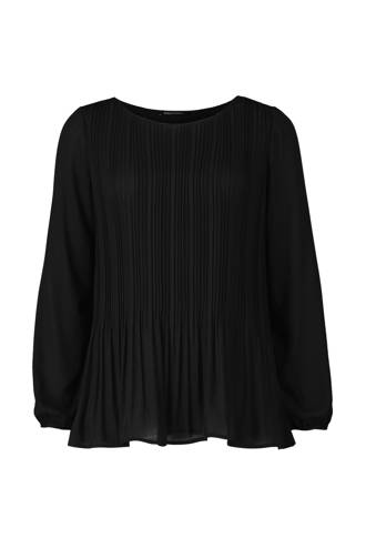 plissé top zwart