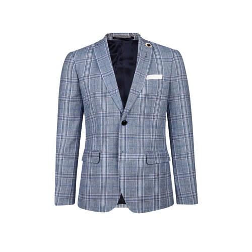 We Fashion Slim Fit Colbert Met Allover Ruitdessin we fashion kopen in de aanbieding