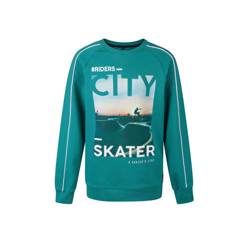 We Fashion Katoenen Trui Met Printopdruk Groen we fashion kopen in de aanbieding