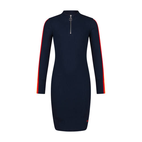 We Fashion Jurk Met Zijstreep Blauw we fashion kopen in de aanbieding