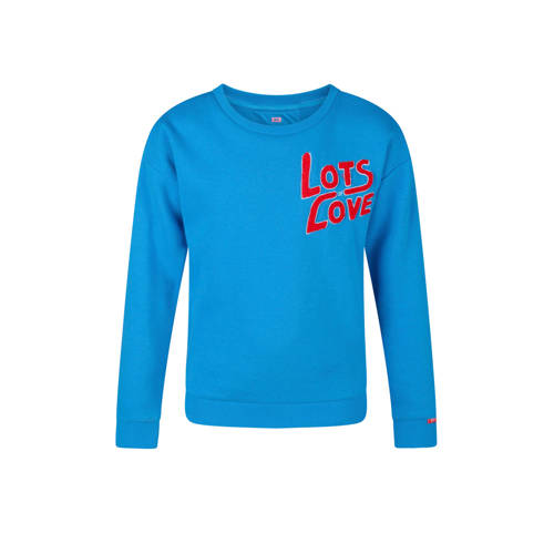 We Fashion Sweater Met Tekst Blauw we fashion kopen in de aanbieding
