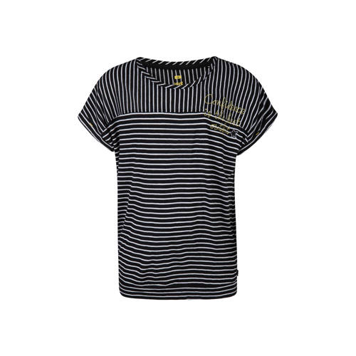 We Fashion Gestreept T Shirt Met Tekst Zwart we fashion kopen in de aanbieding