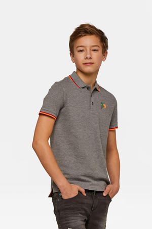 polo met palmboom grijs