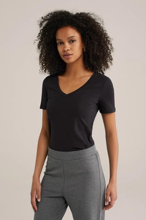 basic T-shirt met katoen zwart