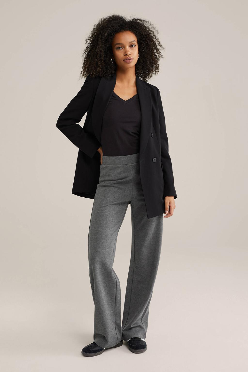 WE Fashion basic T-shirt met katoen zwart