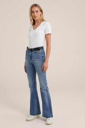 basic T-shirt met katoen wit