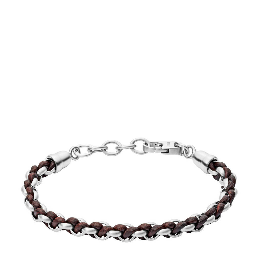 Fossil armband Vintage JF02936040, Zwart/RVS