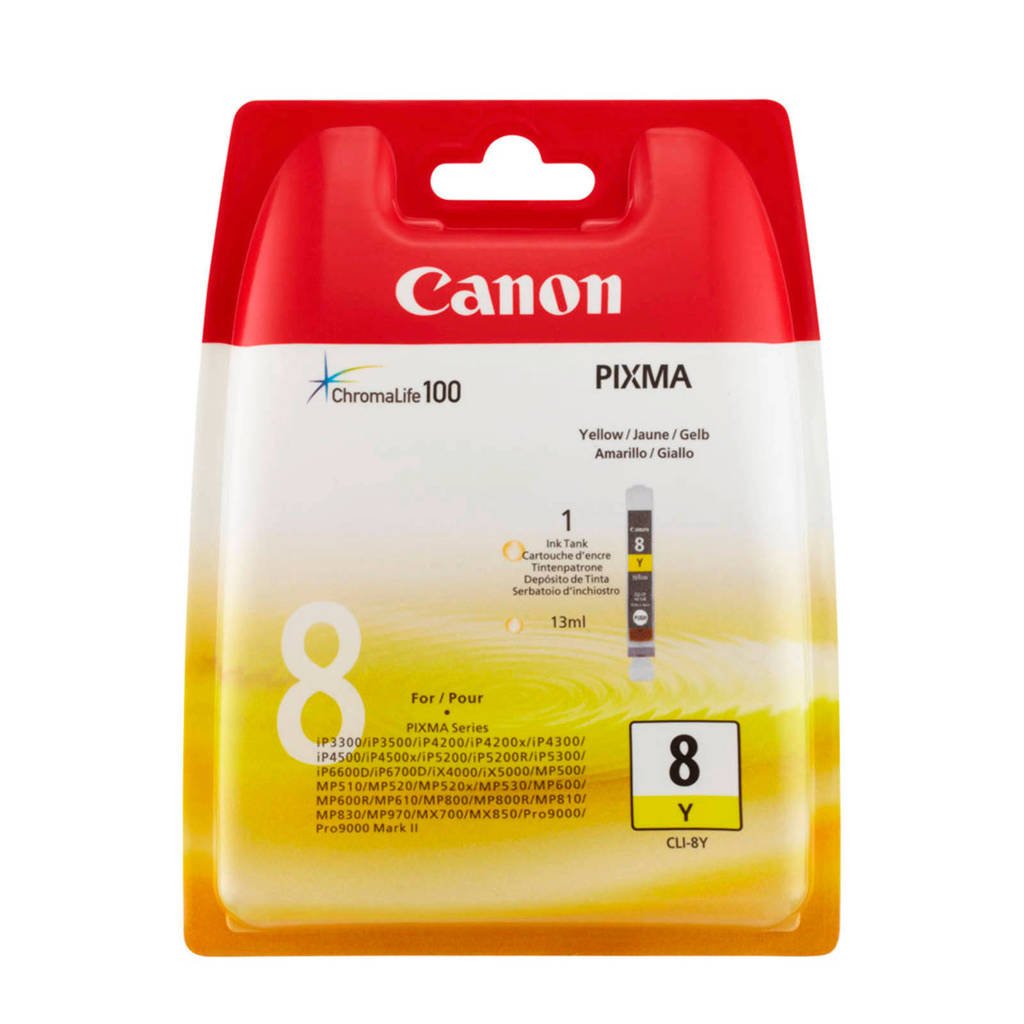 Canon CLI8YENEW inktcartridge (geel), Zwart