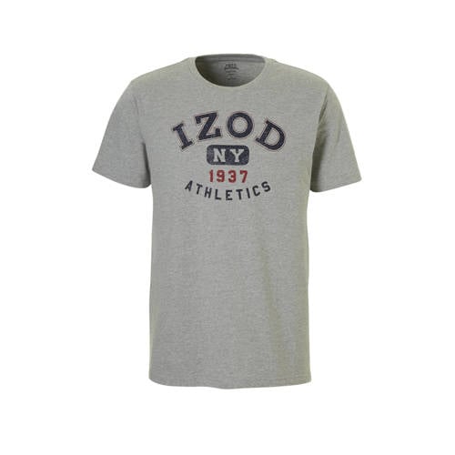 Izod Gemeleerd T Shirt Met Print Grijs izod kopen in de aanbieding