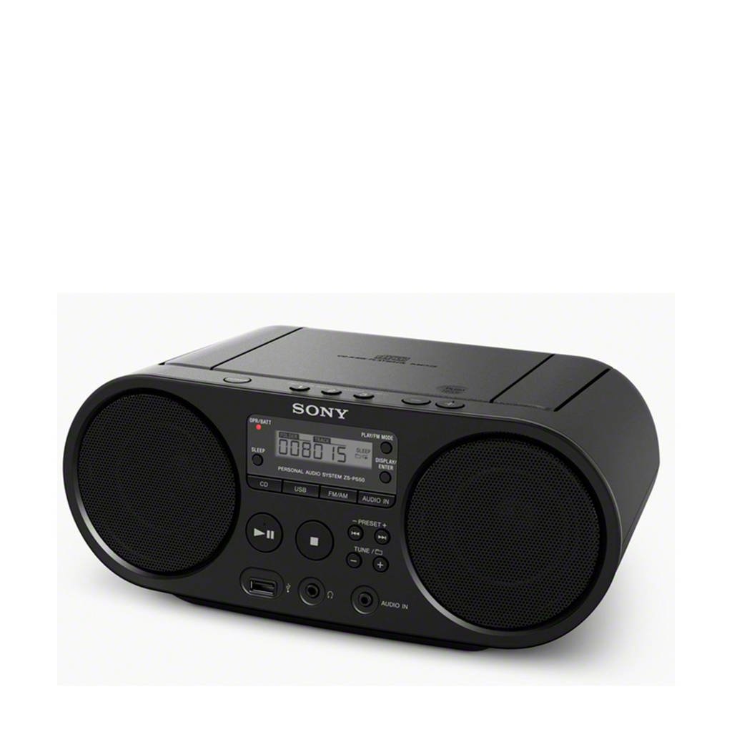 Sony ZSPS50B Portable radio/CD speler, Zwart