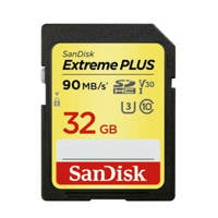 Sandisk SD PLUS 32GB geheugenkaart, Black,Gold