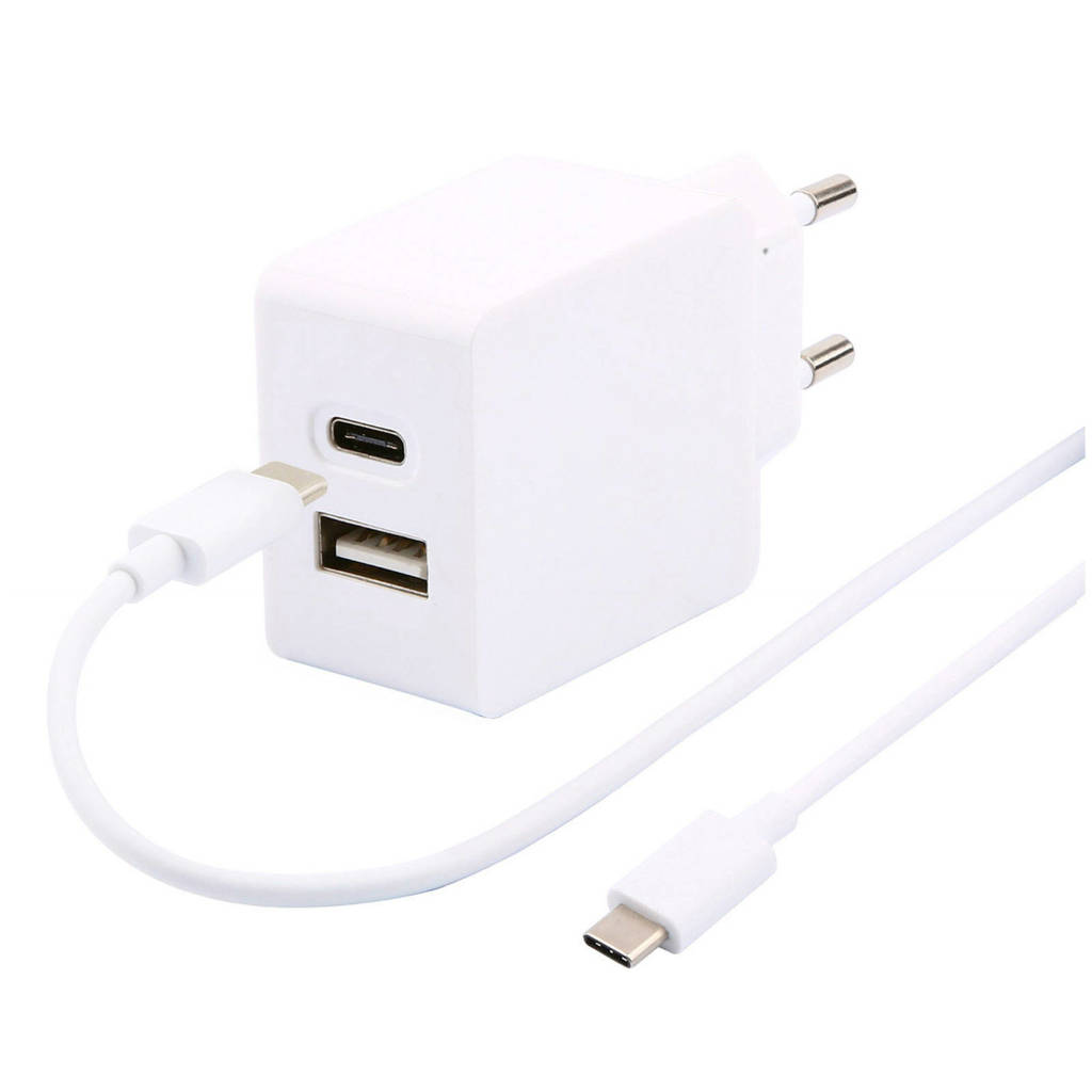 Temium WALL CHARGER TYPE C oplader, Wit