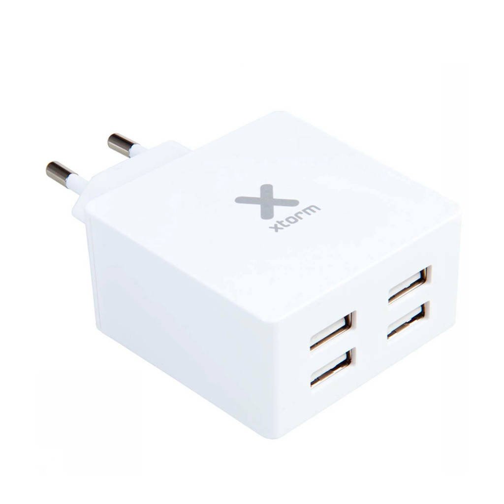 Xtorm AC Adapter met 4 USB poorten, Wit