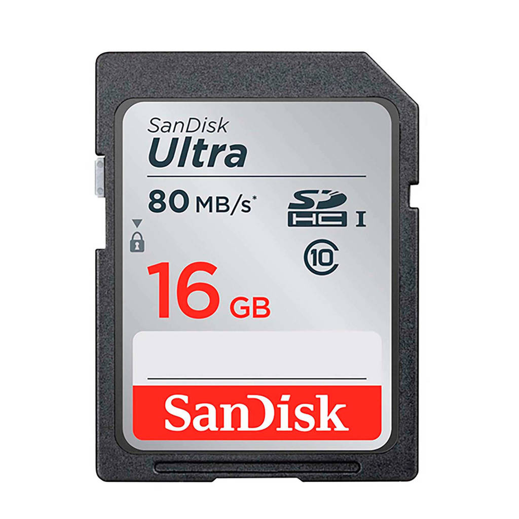 Sandisk SDHC Ultra 16GB 80MB/s CL10 geheugenkaart