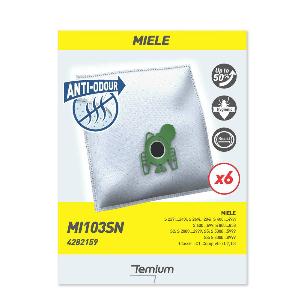Temium MI103SN X6 stofzuigerzakken