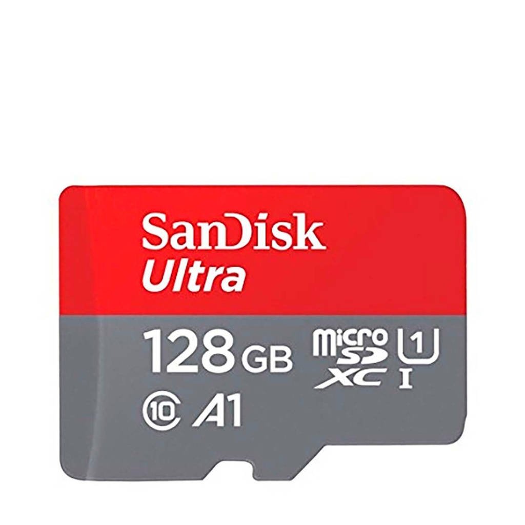 Sandisk MSD ULTRA AND 128GB geheugenkaart, Grijs/ rood