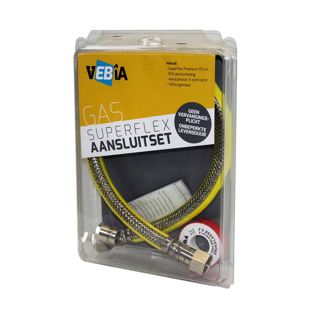 Vebia VGK75S universele gas aansluitset - 75cm