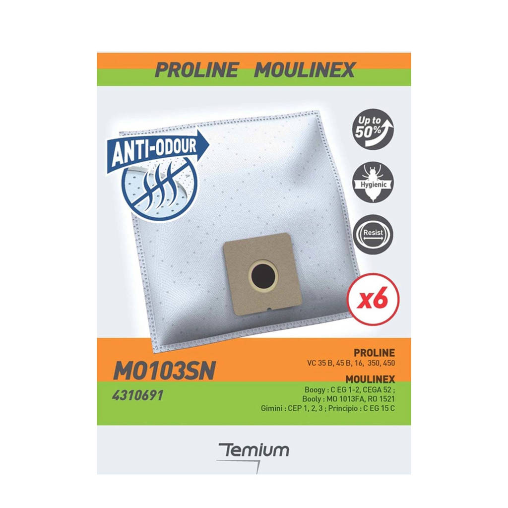Temium MO103SN X6 stofzuigerzakken MO103SN 6 stuks