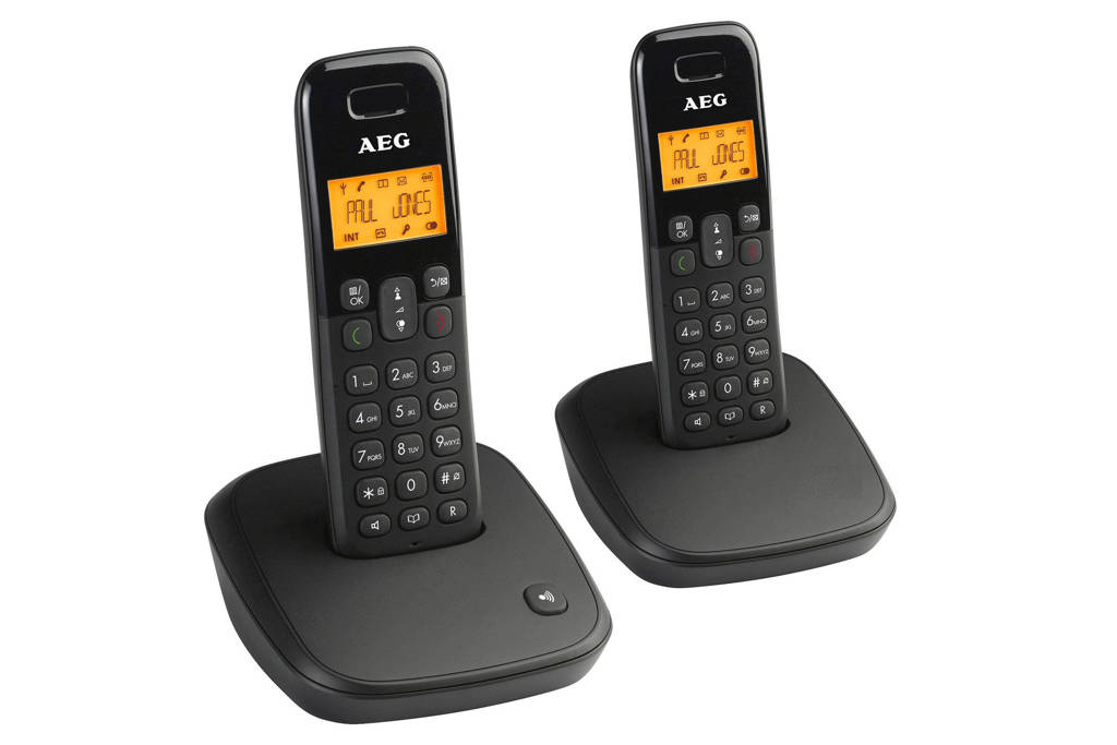 AEG Voxtel D100 Twin huistelefoon, Zwart