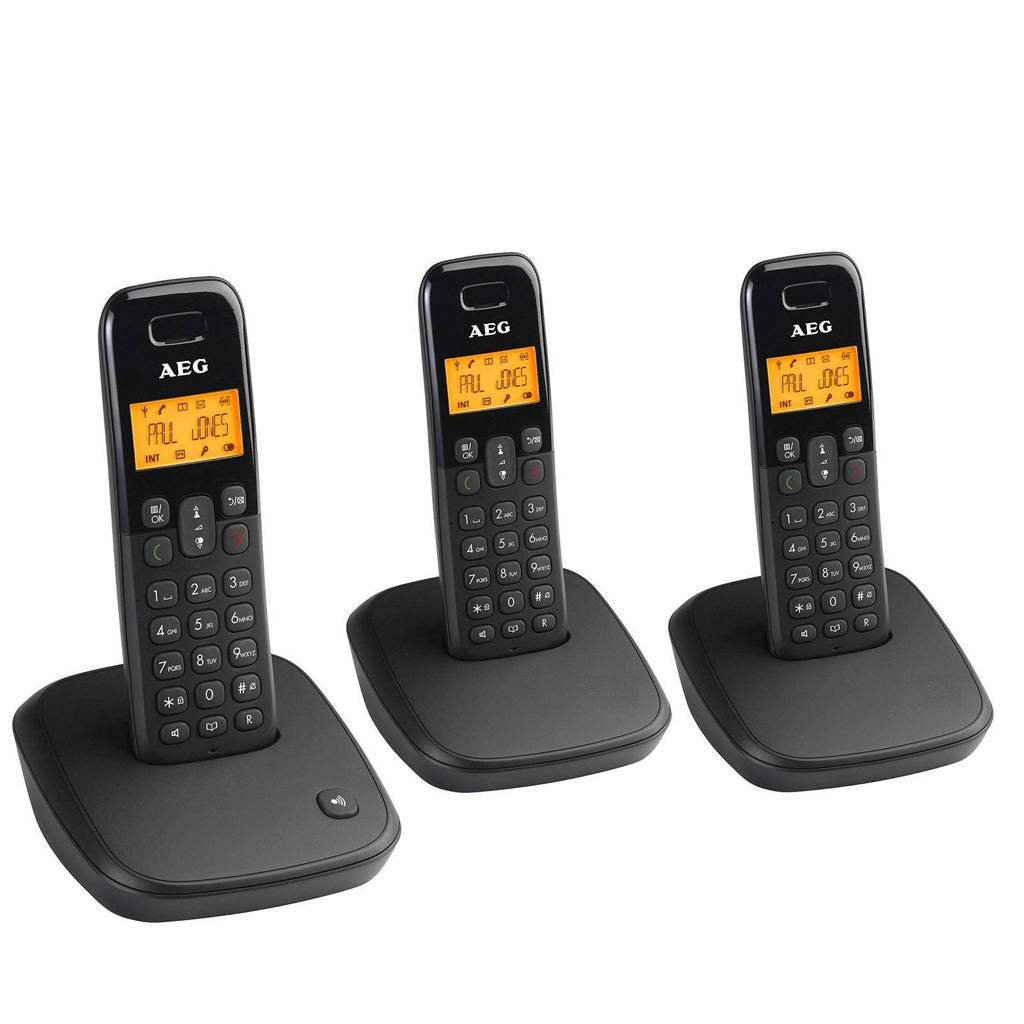 AEG Voxtel D100 Triple huistelefoon, Zwart