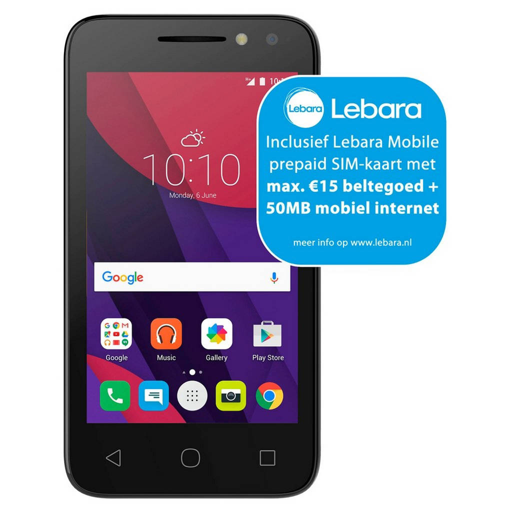 Alcatel PIXI 4 Dual-Sim (Lebara), Zwart