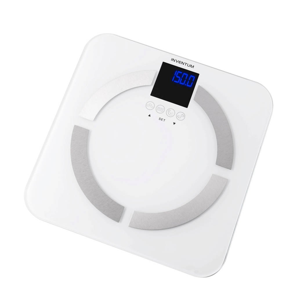 Inventum PW720BG personenweegschaal, Wit, Zilver