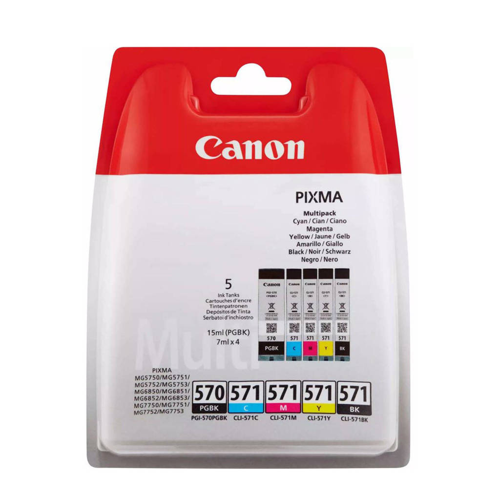 Canon PGI570XL CLI571 cartridge, Zwart, Geel, Mangenta en Cyan