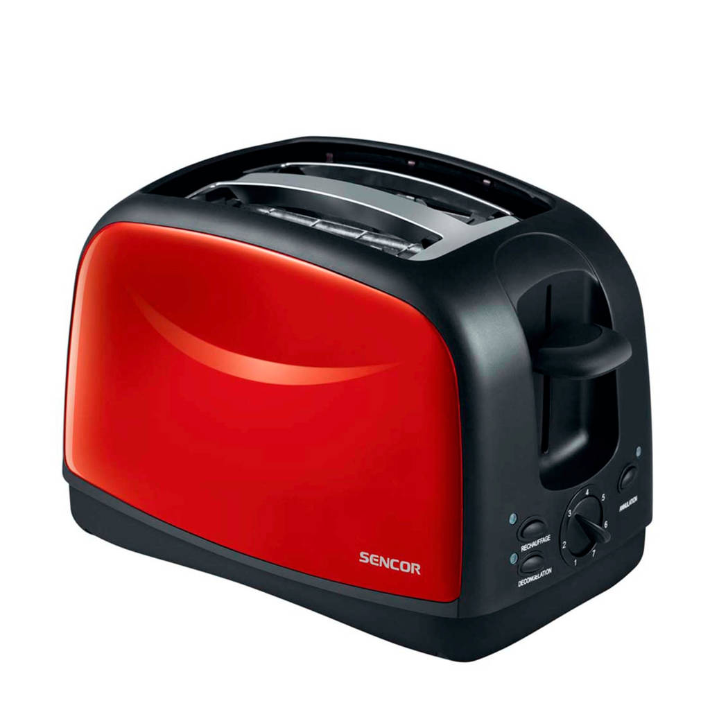 Sencor STS 2652RD broodrooster, Zwart, Rood