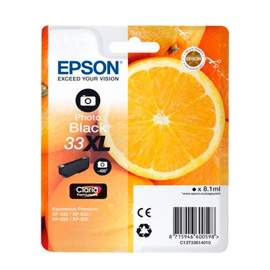 Epson T3361 XL PH BLACK inktcartridge, Zwart