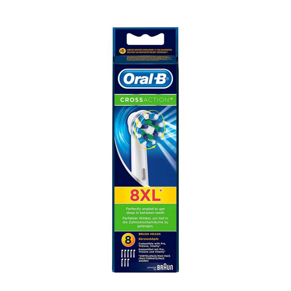 Oral-B Cross Action Opzetborstels - 8 Stuks | Wehkamp