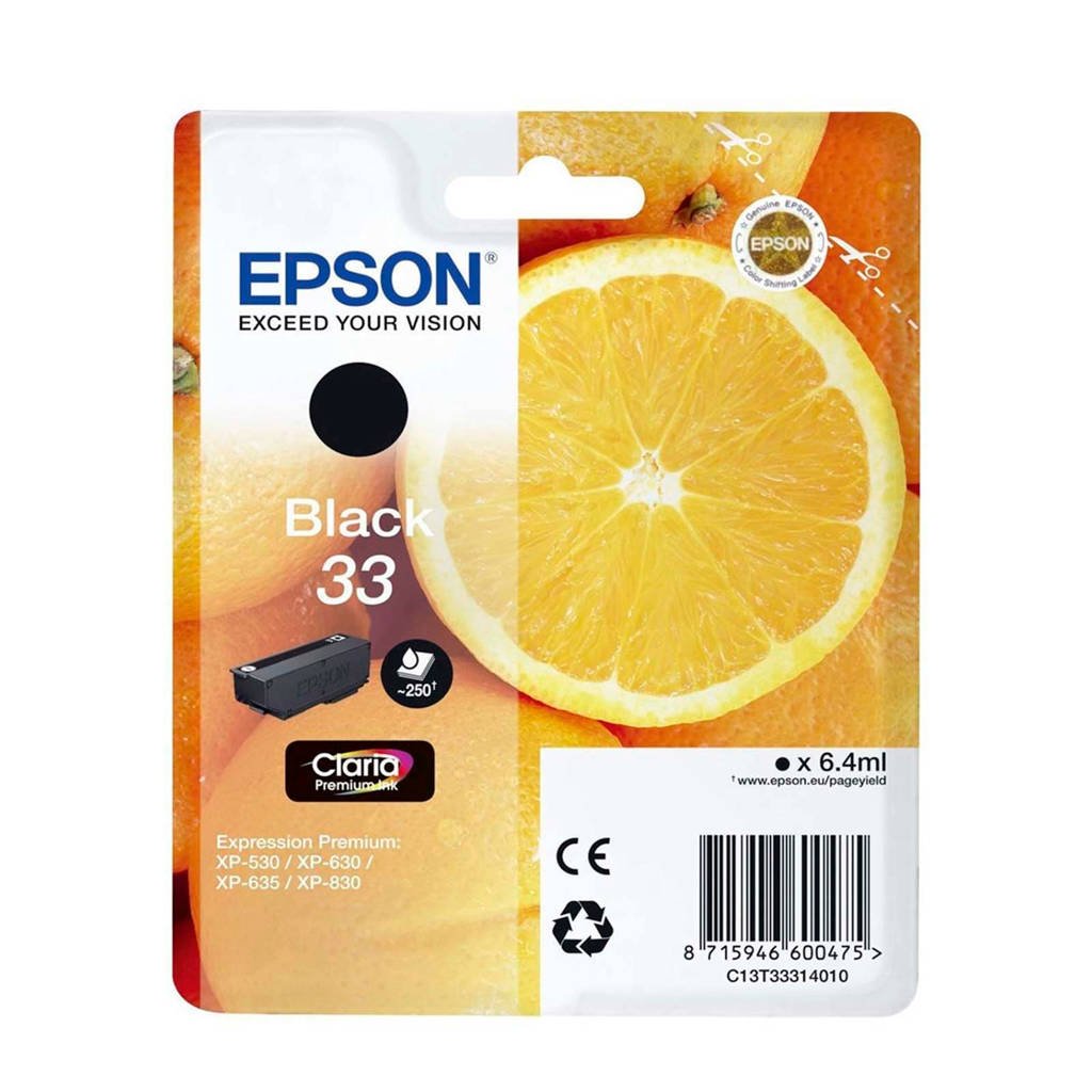 Epson T3331 ZWART inkcartridge, zwart
