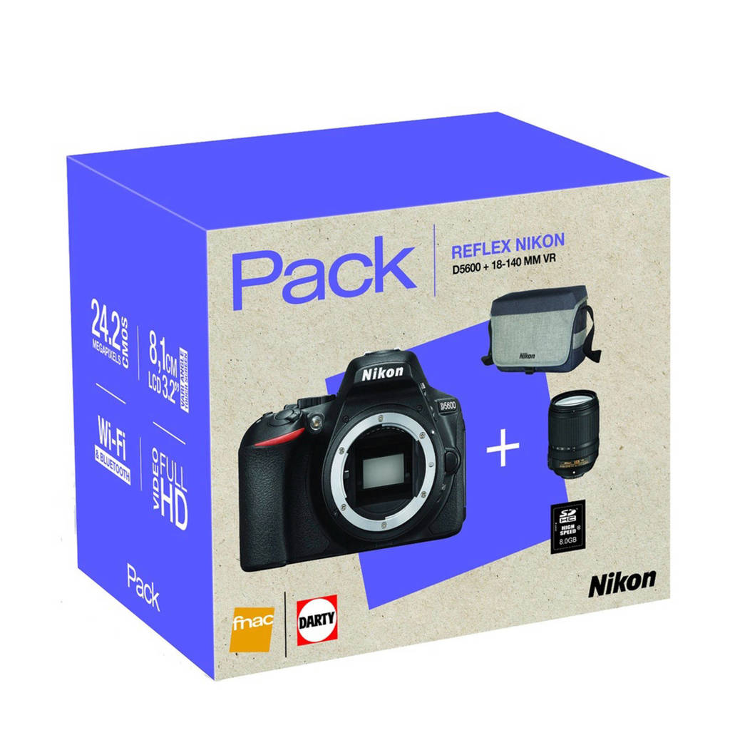 bestrating veel plezier In detail Nikon D5600 18-140VR PACK INCL TAS & 8GB SD KAART Spiegelreflex camera |  wehkamp