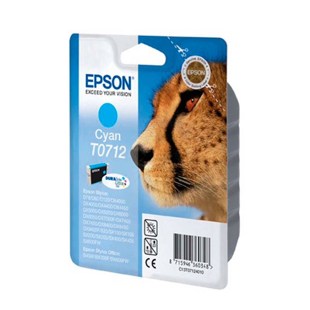 Epson GUEPARD CYAN T0712 inktcartridge (cyaan), Cyaan