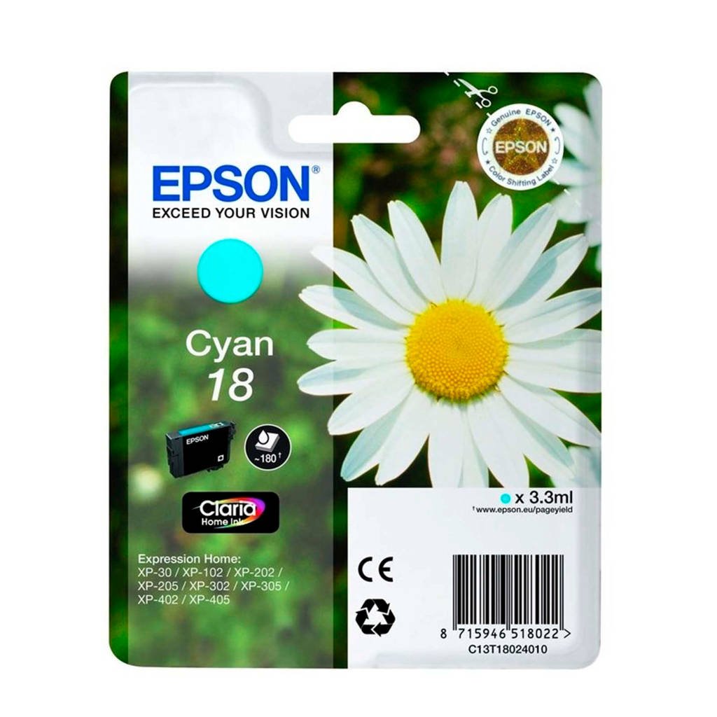 Epson 18 CYAN inktcartridge (cyaan), Cyaan