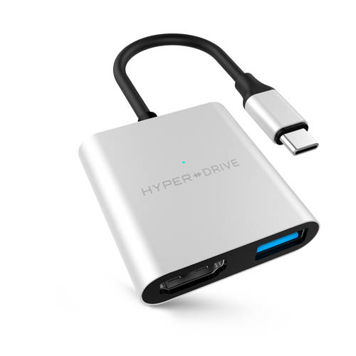 Hyper 3 In 1 Usb C Hub Silver C Naar 30 En 4K Hdmi Converter hyper kopen in de aanbieding Hyper 3 In 1 Usb C Hub Silver C Naar 30 En 4K Hdmi Converter hyper kopen in de aanbieding
