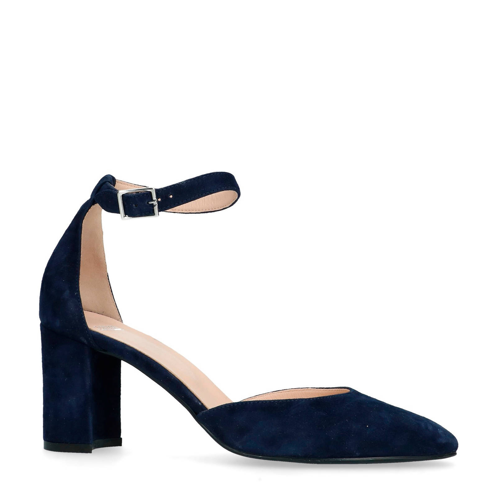 Manfield suède pumps donkerblauw | wehkamp