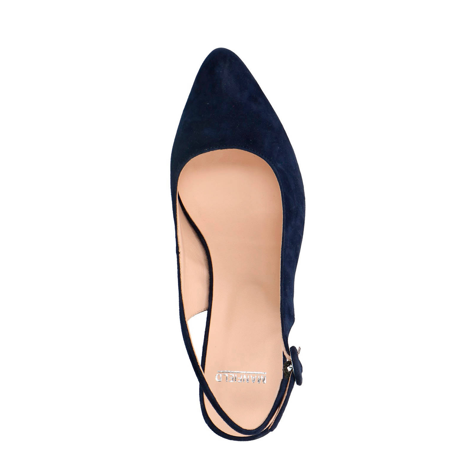 Manfield suède slingback pumps donkerblauw | wehkamp