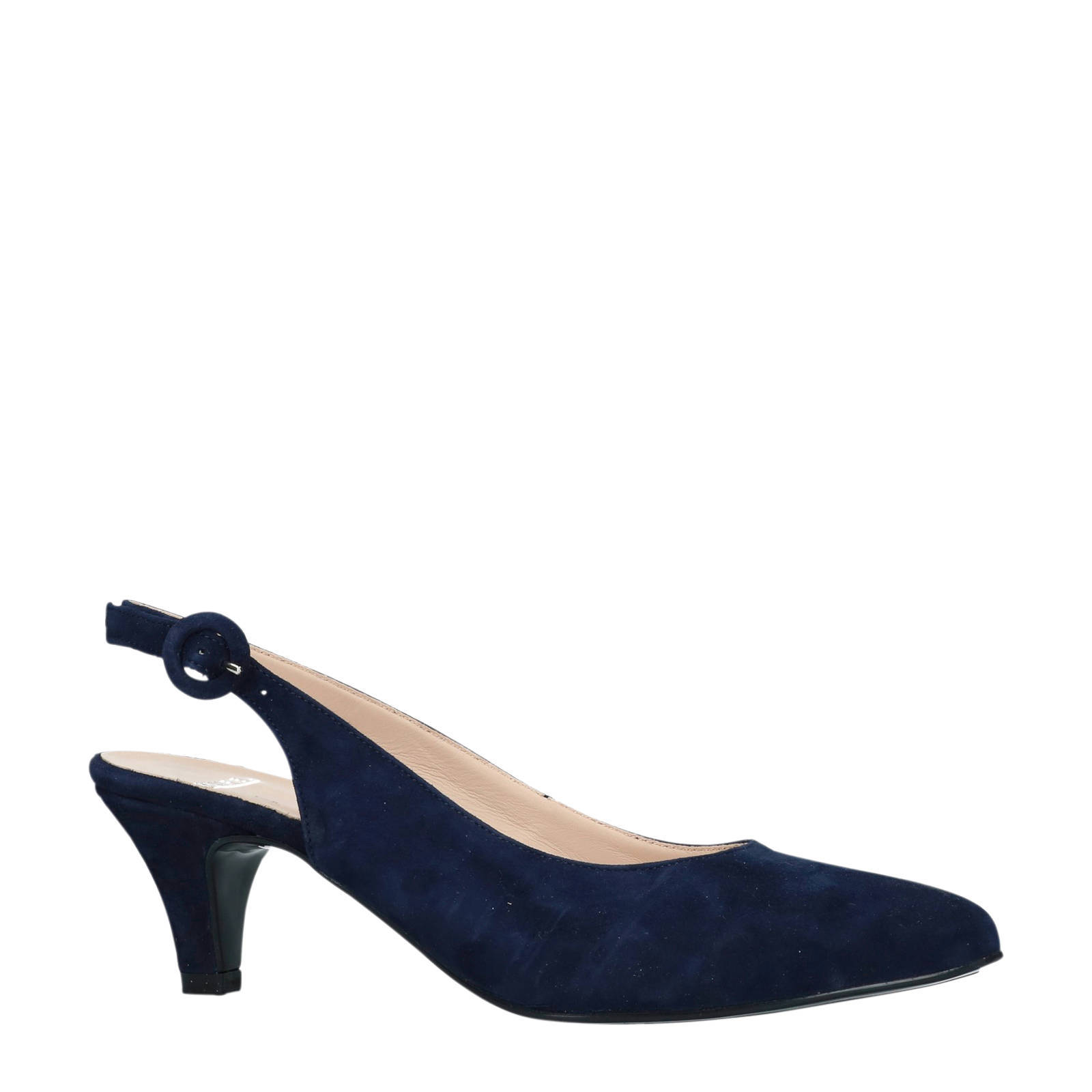 Manfield suède slingback pumps donkerblauw | wehkamp