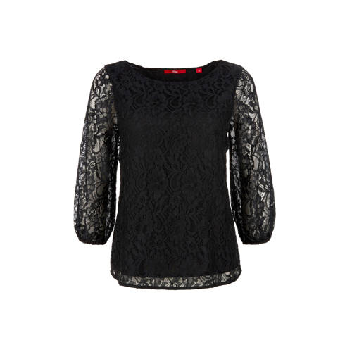 Soliver Kanten Top Zwart soliver kopen in de aanbieding