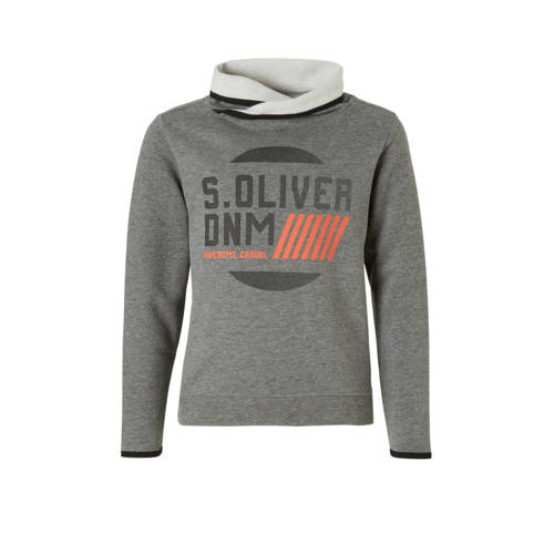 Soliver Sweater Met Rolkraag En Print Antraciet soliver kopen in de aanbieding