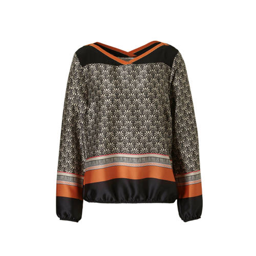 Summum Woman Blouse Met All Over Print Zwart summum woman kopen in de aanbieding