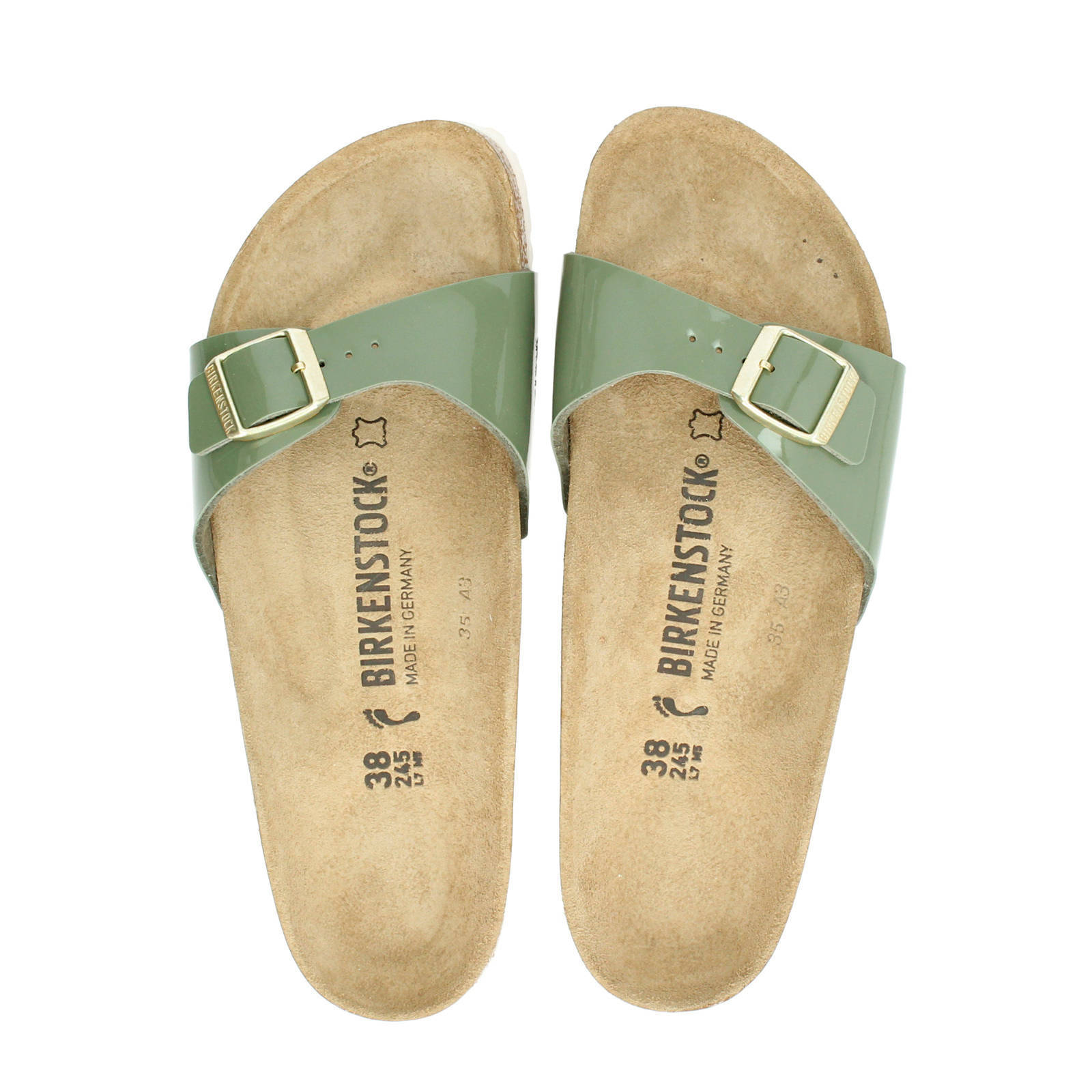 Birkenstock Madrid slippers kaki | wehkamp